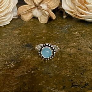 Sterling silver plated gemstone ring size 6.5